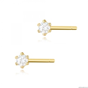 Kolczyki K0501 Diament 2 x 0,04ct żółte złoto