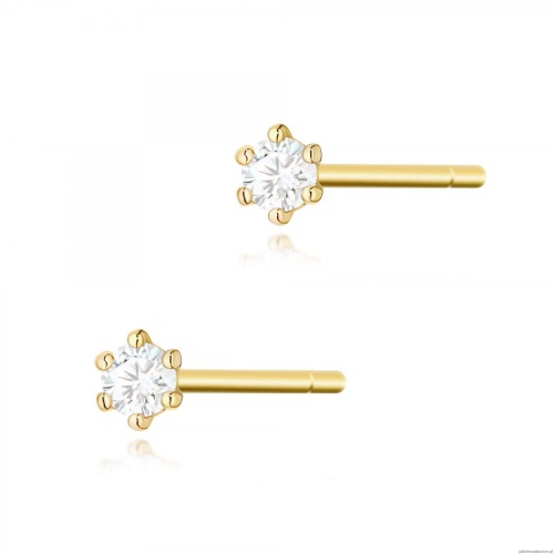 Kolczyki K0501 Diament 2 x 0,04ct żółte złoto