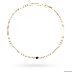 Bransoletka B003 Czarny Diament 0,12ct żółte złoto