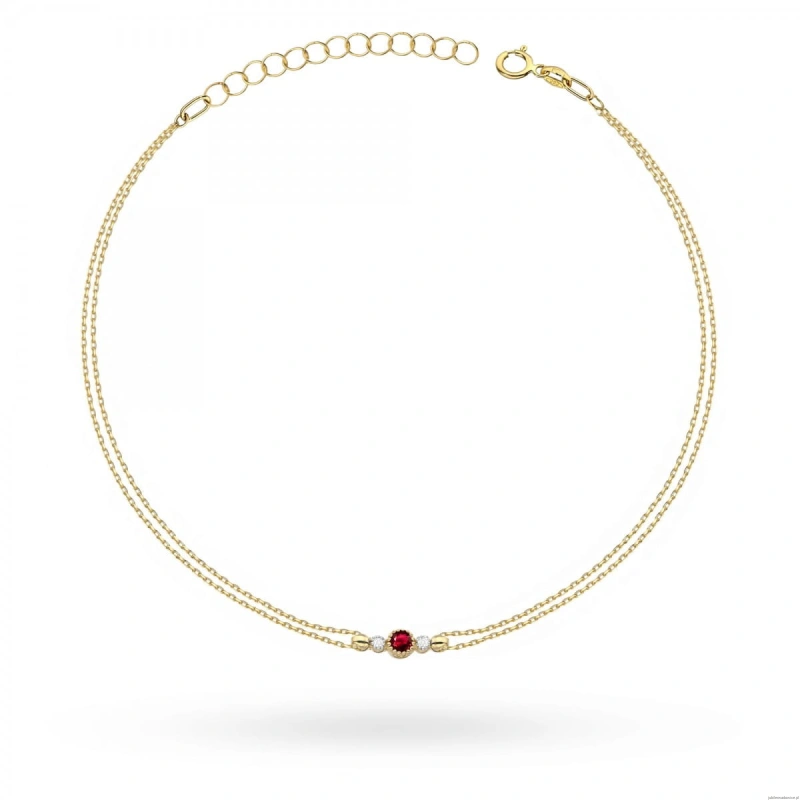 Bransoletka B005 Rubin 0,15ct żółte złoto