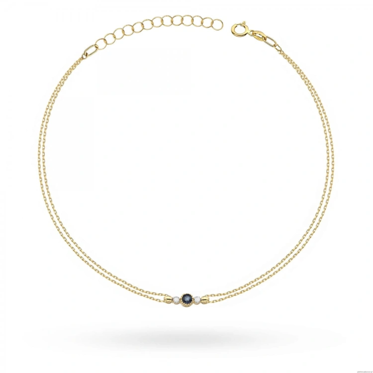 Bransoletka B005 Szafir 0,15ct żółte złoto