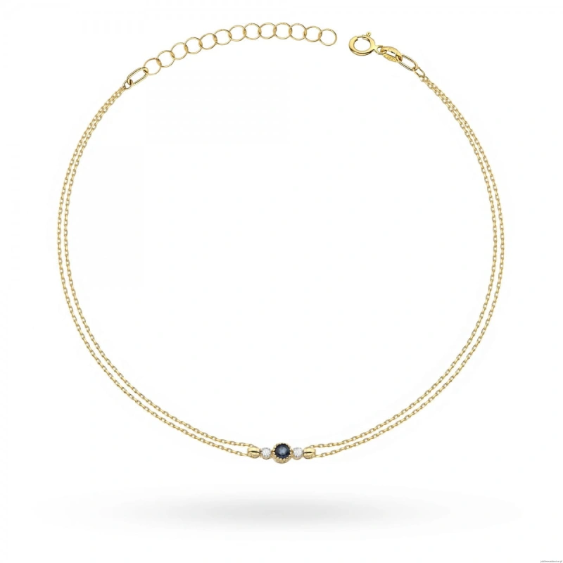 Bransoletka B005 Szafir 0,15ct żółte złoto