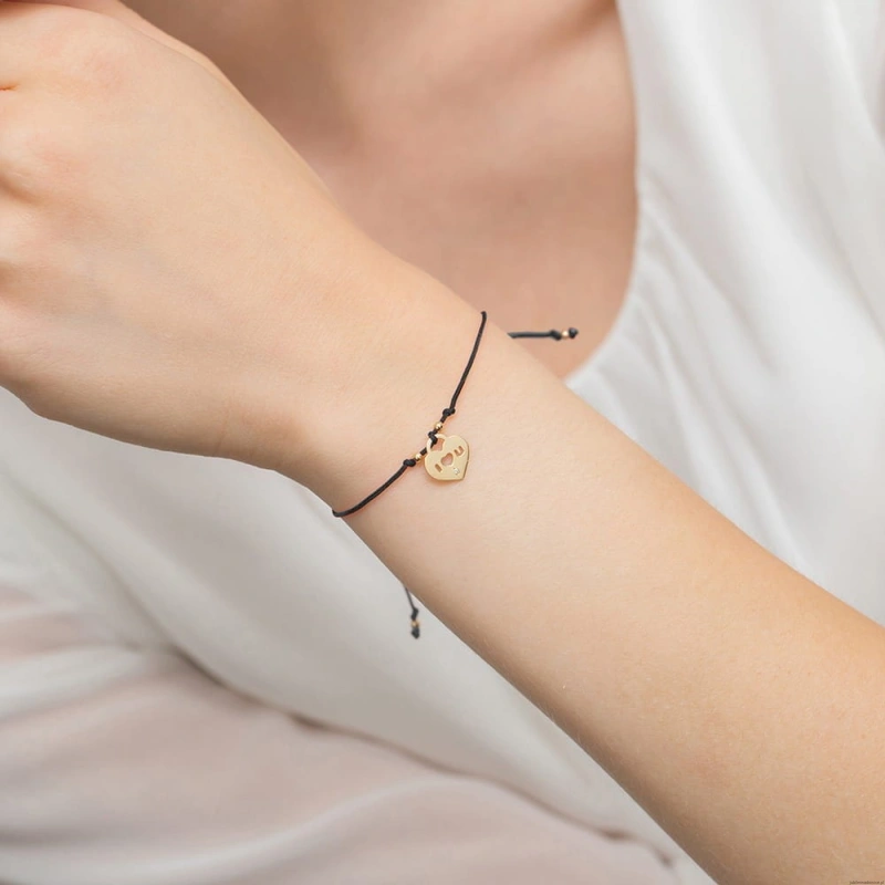 Bransoletka B010 z diamentami żółte złoto