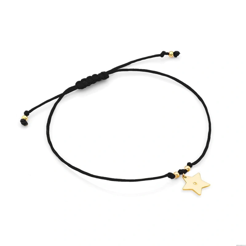 Bransoletka B011 z diamentami żółte złoto