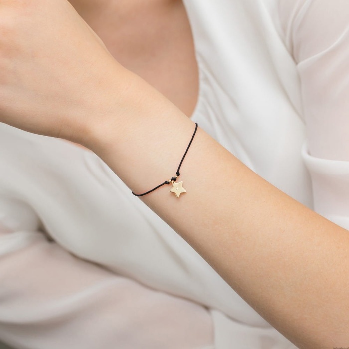 Bransoletka B011 z diamentami żółte złoto