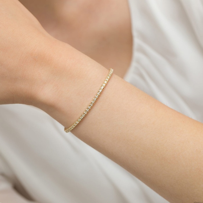 Bransoletka B39150 z diamentami żółte złoto