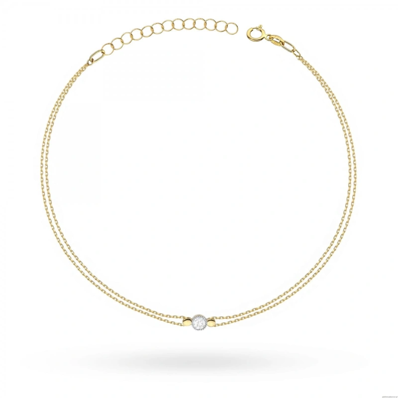Bransoletka B004 Diament 0,10ct żółte złoto