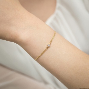 Bransoletka B004 Diament 0,10ct żółte złoto