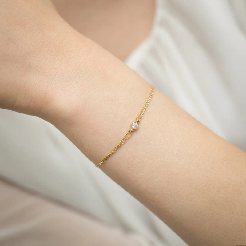 Bransoletka B004 Diament 0,10ct żółte złoto