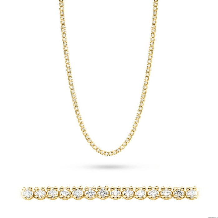 Naszyjnik N35494 z diamentami żółte złoto