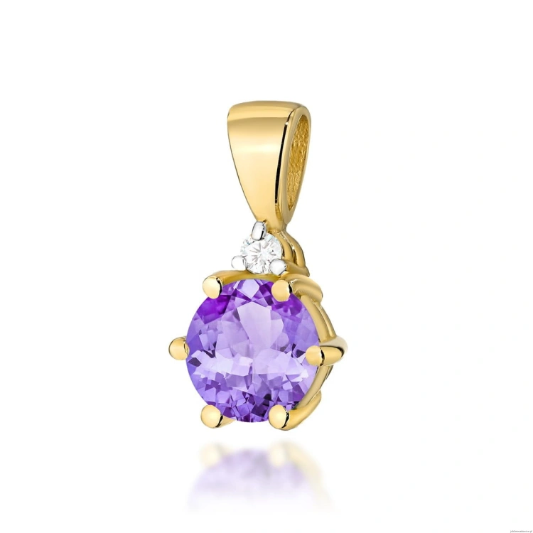 Zawieszka Z0076 Ametyst 0,50ct żółte złoto