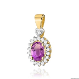 Zawieszka Z0312 Ametyst 0,40ct żółte złoto