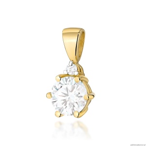 Zawieszka Z0076 Biały Szafir 0,60ct żółte złoto