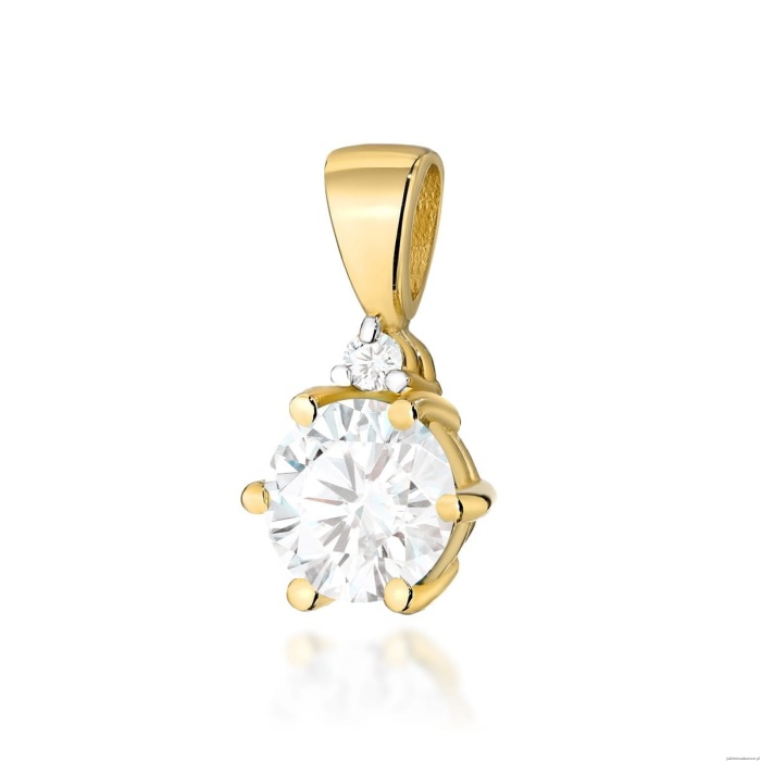 Zawieszka Z0076 Biały Szafir 0,60ct żółte złoto
