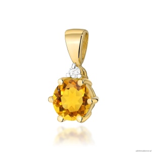 Zawieszka Z0076 Cytryn 0,50ct żółte złoto