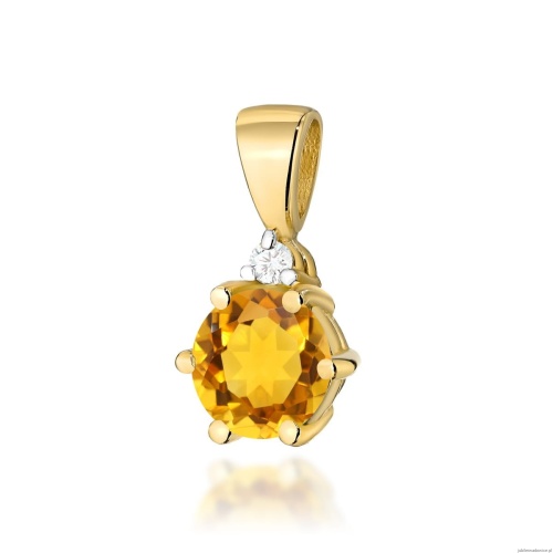 Zawieszka Z0076 Cytryn 0,50ct żółte złoto