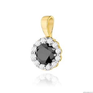 Zawieszka Z0510 Czarny Diament 0,50ct żółte złoto