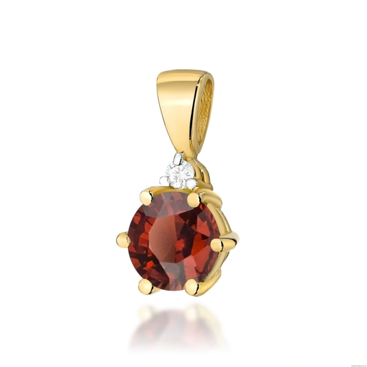 Zawieszka Z0076 Granat 0,60ct żółte złoto