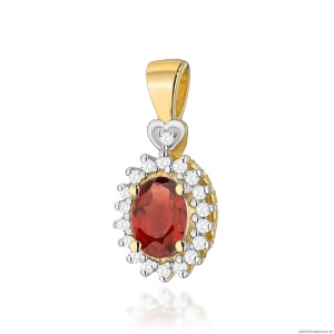 Zawieszka Z0312 Granat 0,50ct żółte złoto