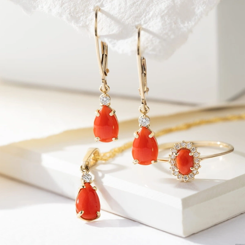 Zawieszka Z0570 Koral 0,65ct żółte złoto