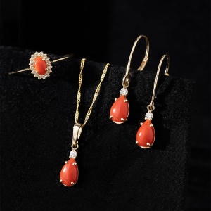 Zawieszka Z0570 Koral 0,65ct żółte złoto