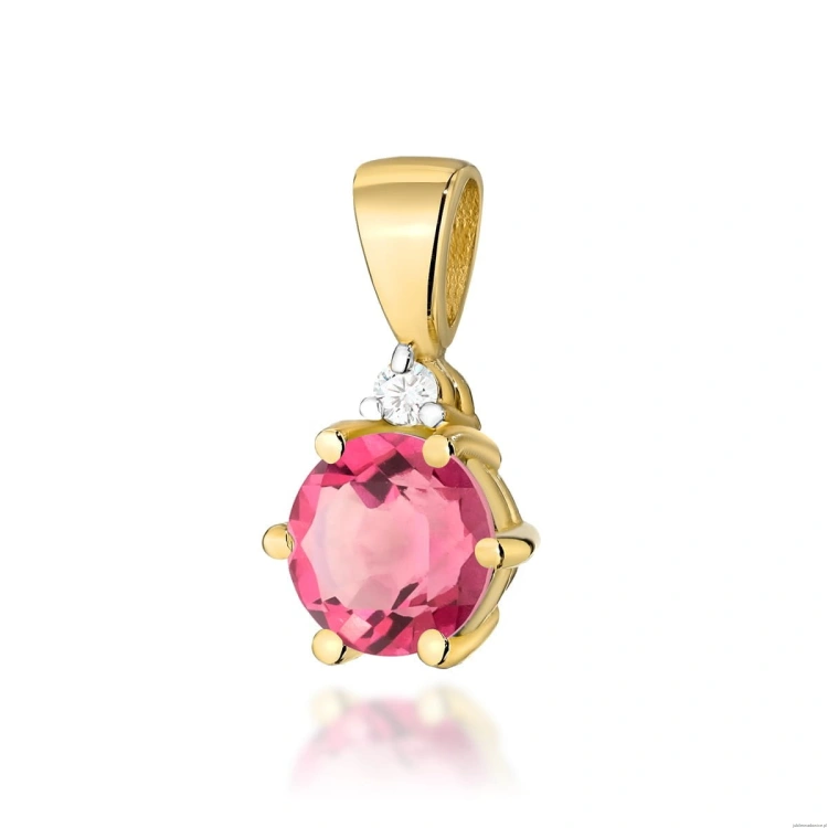 Zawieszka Z0076 Różowy Topaz 0,60ct żółte złoto