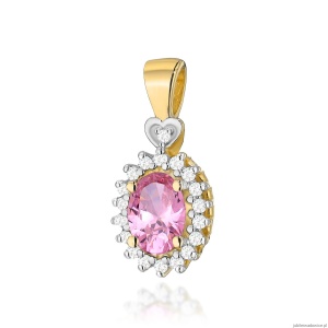 Zawieszka Z0312 Różowy Topaz 0,50ct żółte złoto