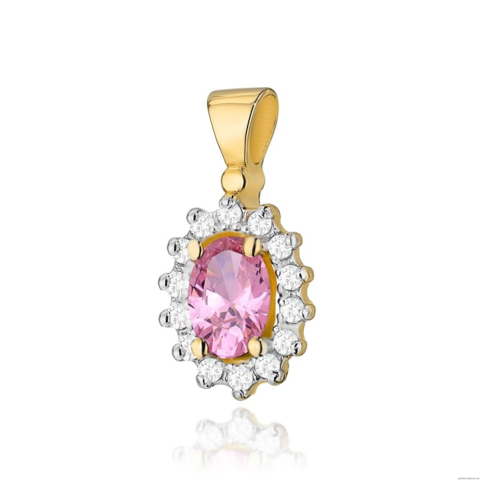 Zawieszka Z0182 Różowy Topaz 0,50ct żółte złoto