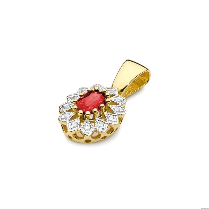 Zawieszka Z0354 Rubin 0,60ct żółte złoto