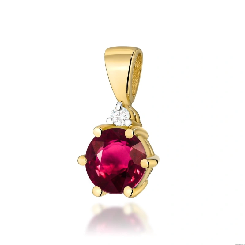 Zawieszka Z0076 Rubin 0,60ct żółte złoto