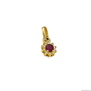 Zawieszka Z0185 Rubin 0,15ct żółte złoto
