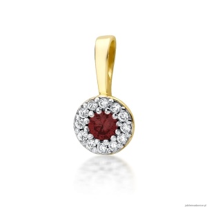 Zawieszka Z0443 Rubin 0,15ct żółte złoto