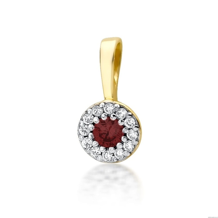 Zawieszka Z0443 Rubin 0,15ct żółte złoto