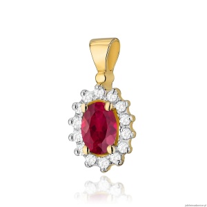Zawieszka Z0182 Rubin 0,60ct żółte złoto