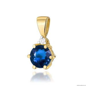 Zawieszka Z0076 Szafir 0,50ct żółte złoto