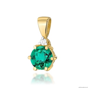 Zawieszka Z0076 Szmaragd 0,50ct żółte złoto