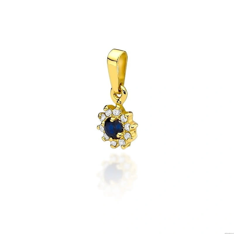 Zawieszka Z0185 Szafir 0,15ct żółte złoto