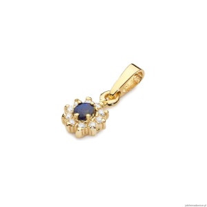 Zawieszka Z0185 Szafir 0,15ct żółte złoto