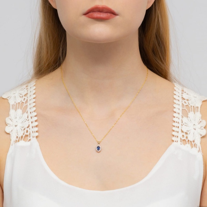 Zawieszka Z0182 Szafir 0,70ct żółte złoto