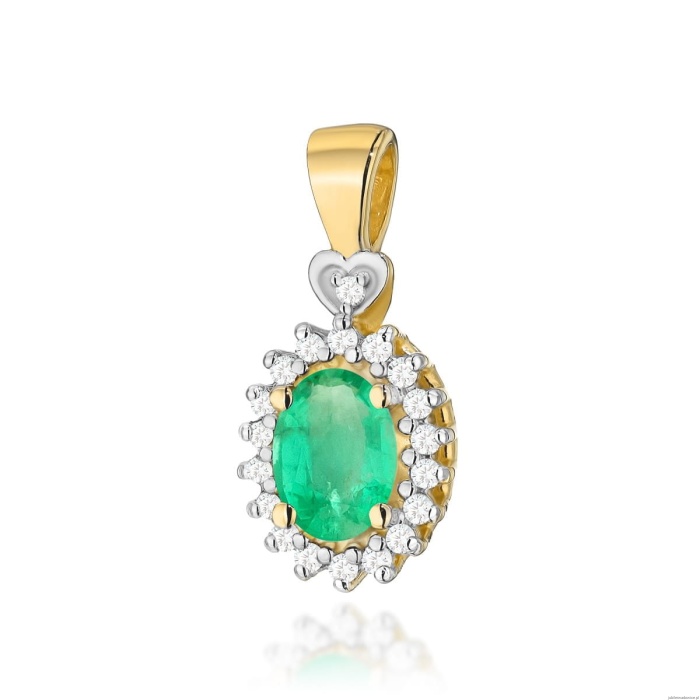 Zawieszka Z0312 Szmaragd 0,40ct żółte złoto