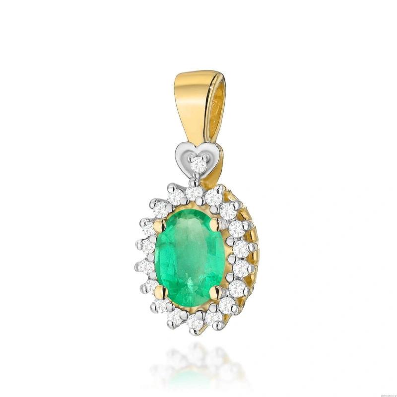 Zawieszka Z0312 Szmaragd 0,40ct żółte złoto