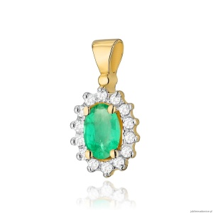 Zawieszka Z0182 Szmaragd 0,40ct żółte złoto