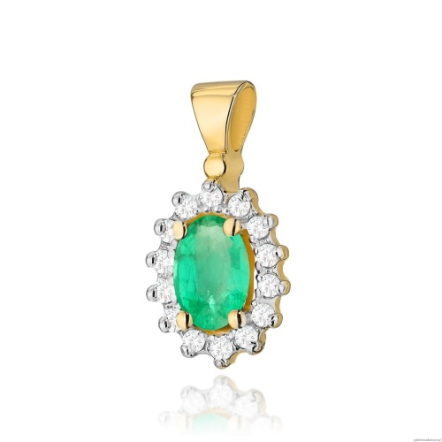 Zawieszka Z0182 Szmaragd 0,40ct żółte złoto