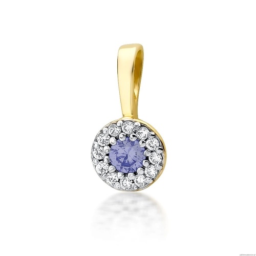 Zawieszka Z0443 Tanzanit 0,15ct żółte złoto