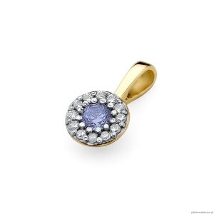 Zawieszka Z0443 Tanzanit 0,15ct żółte złoto