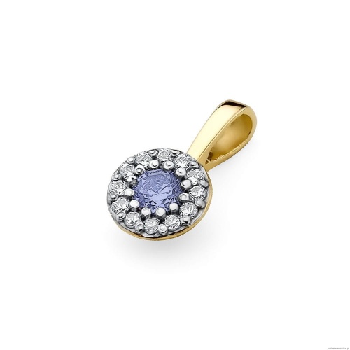 Zawieszka Z0443 Tanzanit 0,15ct żółte złoto