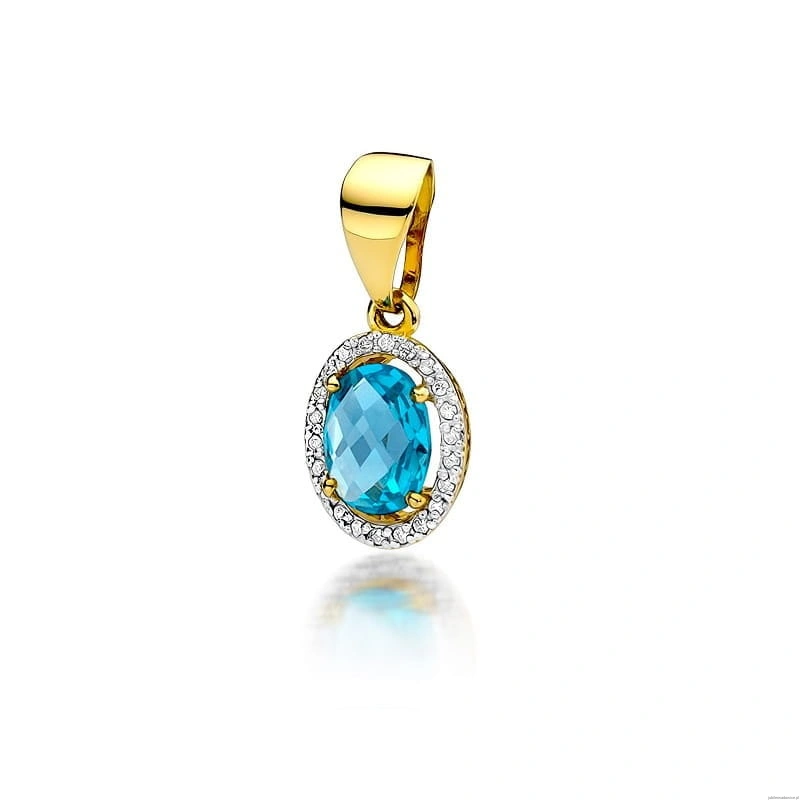 Zawieszka Z0080 Topaz 1,70ct żółte złoto