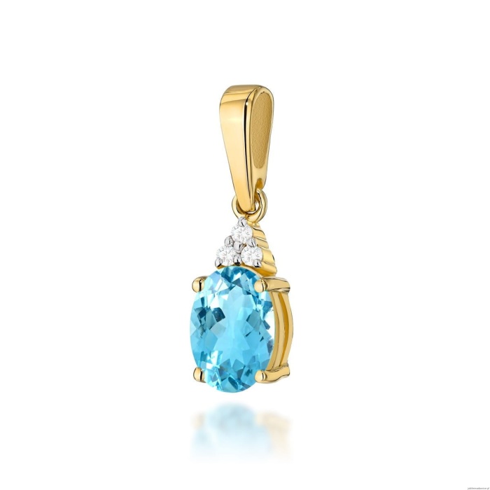 Zawieszka Z0308 Topaz 0,90ct żółte złoto