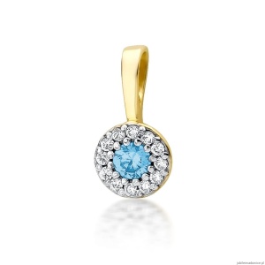 Zawieszka Z0443 Topaz 0,15ct żółte złoto