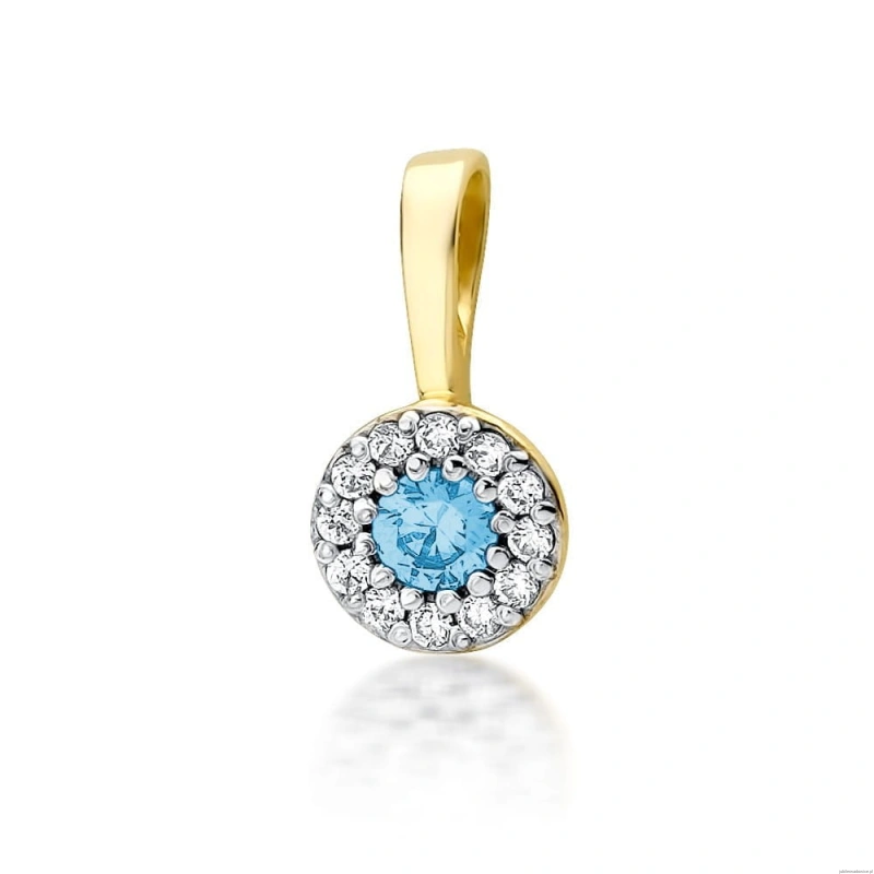 Zawieszka Z0443 Topaz 0,15ct żółte złoto